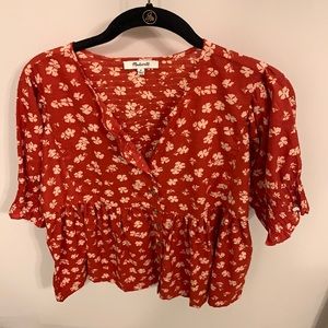 Madewell red blouse size M